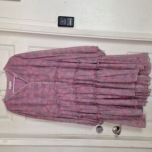 Floral Pink Chiffon Dress